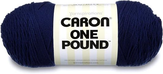 Caron One Pound Solids Yarn, 16oz, Gauge 4 Medium, 100% Acrylic - Midnight Blue- For Crochet, Knitting & Crafting ( 1 Piece )