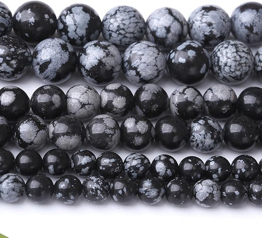 8MM 45PCS Snowflake Stone Bead Gemstone Round Crystal Jewelry Making DIY Bracelet Necklace Jewelry Making