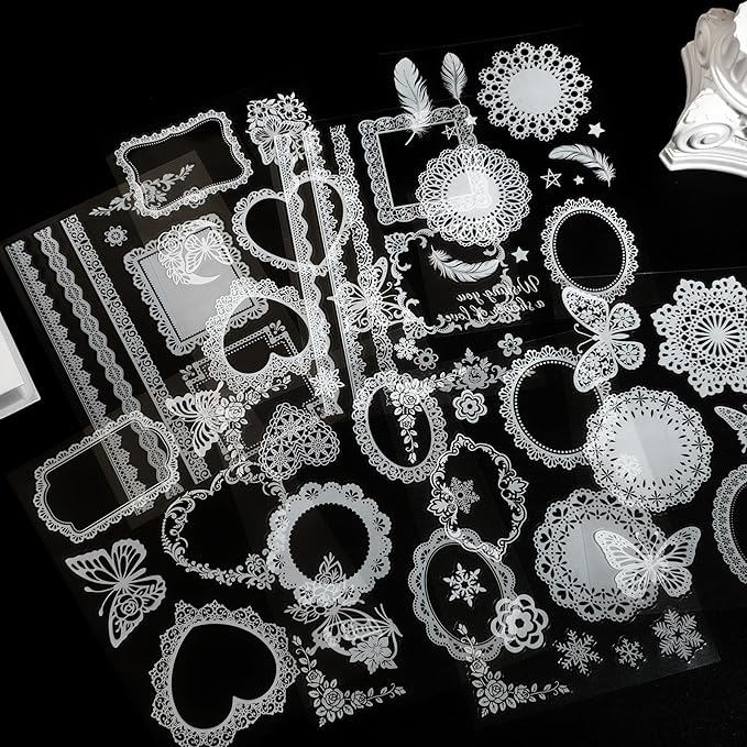 130 PCS Scrapbook Stickers - Vintage Style Transparent Waterproof Vision Board Supplies Embellishments for Journaling, Wedding Photo Album, Scrapbooking Supplies & Prayer Board Supplies