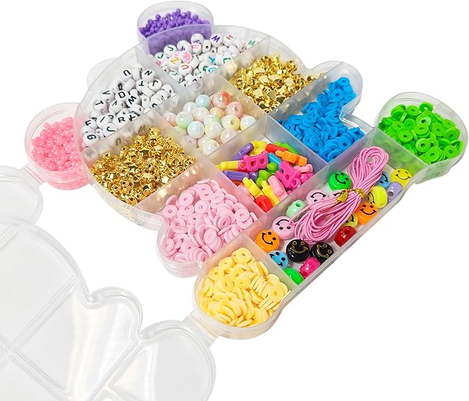 luv her beading kits - necklace making kit & diy friendship bracelet kit for girls - includes 60x 6mm verbiage, 8mm pearl beads & more - jewelry making craft kit for kids ages 6+ - 5.88'' x 4.78