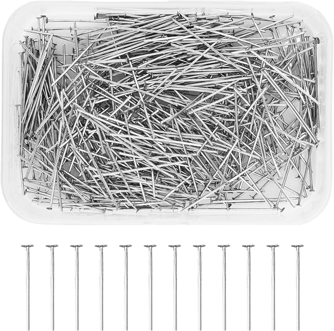 Mandala Crafts 1 Inch Stainless Steel Flat Head Pins for Jewelry Making Earring Making Supplies - 500 Jewelry Findings for Making Earring DIY Bracelets Rosary Charms
