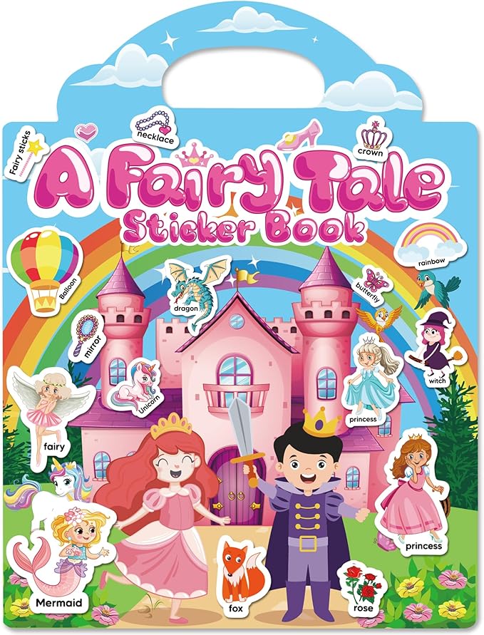 walenced reusable sticker book for toddlers, stickers for kids, toddler craft activities, toddler travel toys ages 3 and up boy girl birthday gifts