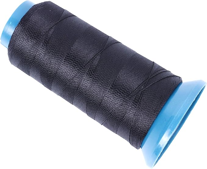 Hair Weaving Thread with C/J/I/T Needles 1500 Yards 210 D Strength Polyester Thread Sewing Thread for Making Wigs Hair Extension Kit (Black)