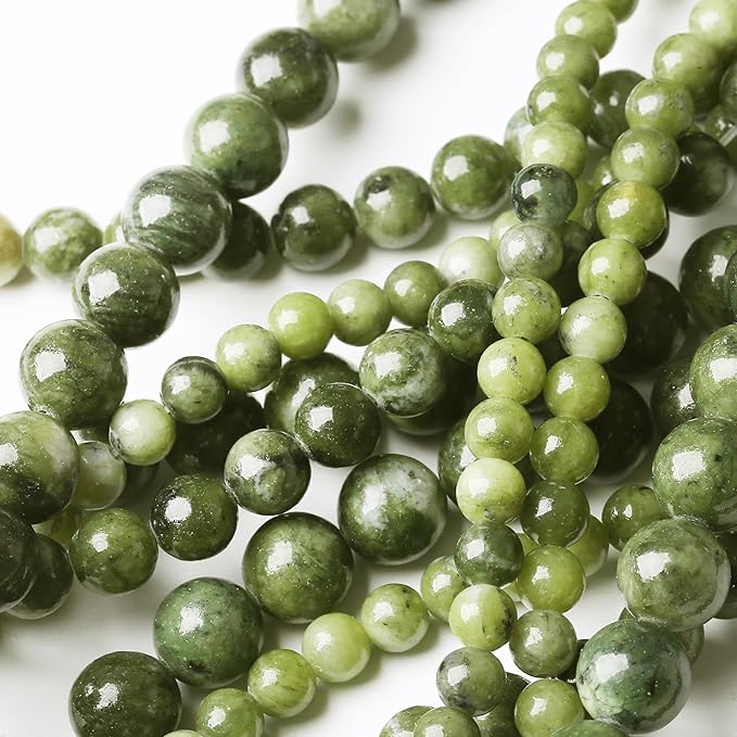 Matcha Green Jade Stone Beads for Jewelry Making Gemstone Round Crystal Bracelet Necklace 1 Strand 15.5inch 4MM