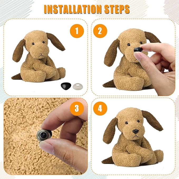 90pcs Safety Eyes and Noses for Amigurumi, Cute Doll Nose with Gaskets Animal Safety Noses for Crafts Safety Noses for Craft Doll Puppet Plush Toy Bear Accessories