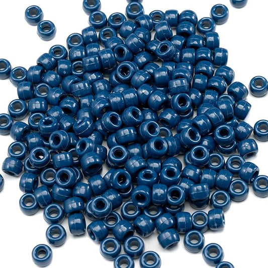 1000 Pcs Acrylic Pony Beads 6x9mm Bulk for Bracelet Necklace Jewelry Making Earring Hair Braiding Kandi Beads (Violet blue6)