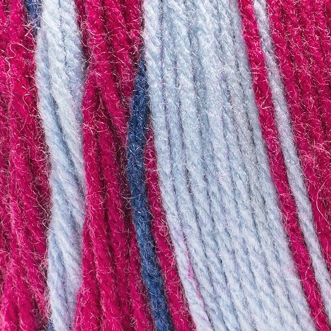 Red Heart All in One Flower Power Cornflower Yarn - 3 Pack of 250 g / 8.8 oz - 100% Acrylic - #4 Worsted (Medium) - 440 Yards - Knitting/Crochet
