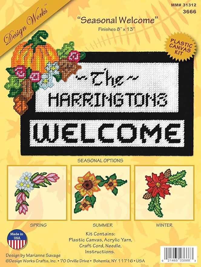 Design Works Crafts Seasonal Welcome Plastic Canvas Kit