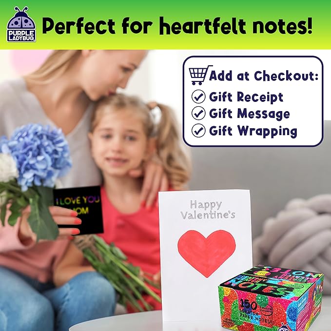 PURPLE LADYBUG Scratch Art for Kids - 150 Rainbow Scratch Art Mini Notes Arts and Craft Supplies, Crafts for Kids Ages 4-12, Mothers Day Note Cards, Kid Summer Activities for Camping & Summer Crafts