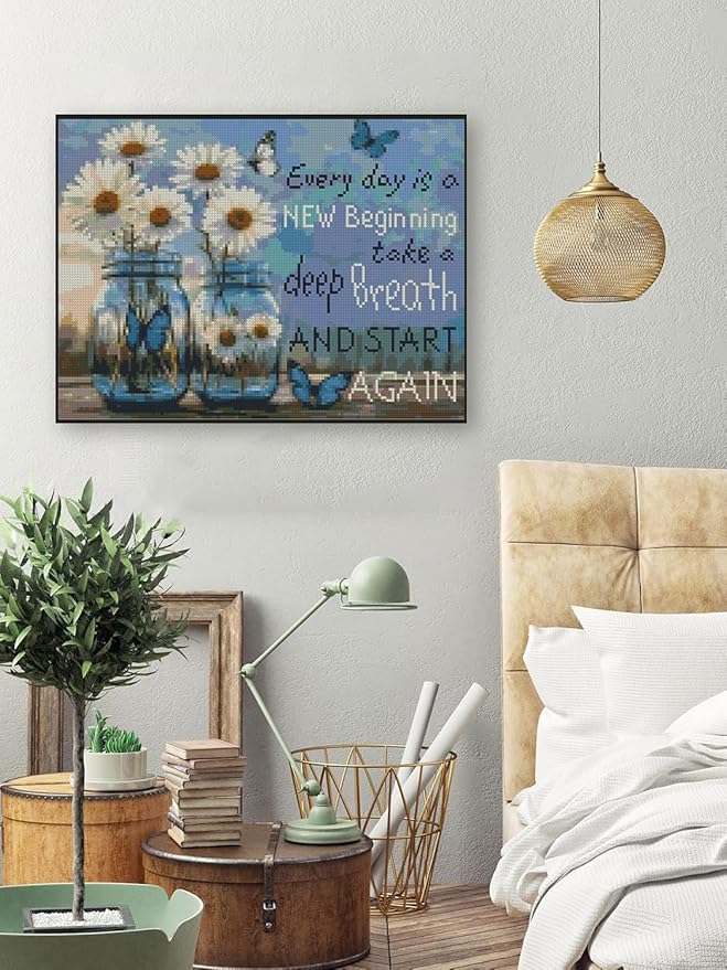 Flower Stamped Cross Stitch Kits Cross Stitch Patterns，Dimensions Cross Stitch Kits Embroidery Kit Arts and Crafts for Beginners 15.7x11.8 inch