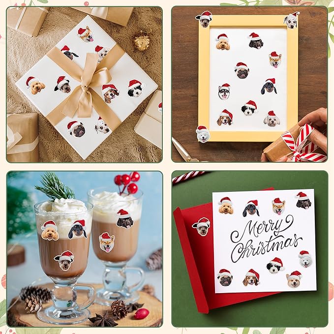 h1vojoxo christmas dog sticker rolls - 1000pcs christmas dog stickers for kids 16 designs xmas cute dogs realistic stickers for craft water bottles holiday cute dogs sticker for envelopes gift decor