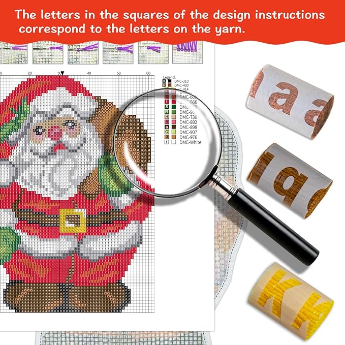 MIAOLLUN Latch Hook Rug Kits, 3D Printed Canvas Christmas Santa Decor Crochet Tapis Needle for Carpet for Crafts 20.4" X 15.0",Santa Claus