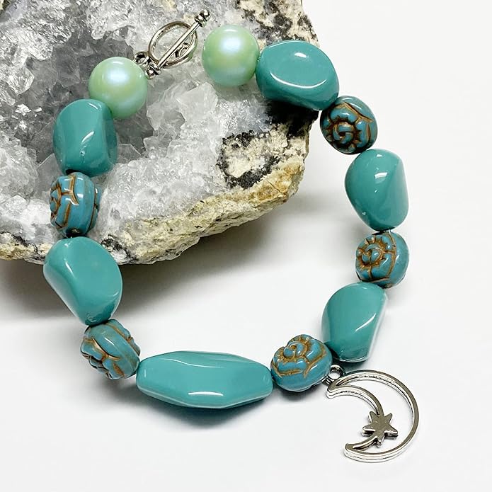 Heather's cf Celestial Beads Moon Charms Pendant Jewelry Making Earrings Necklace Bracelet Kit Findings Jump Rings Lobster Clasp Vintage Finish Plated Non Tarnish Look (Silver Star, 79-150Pcs)