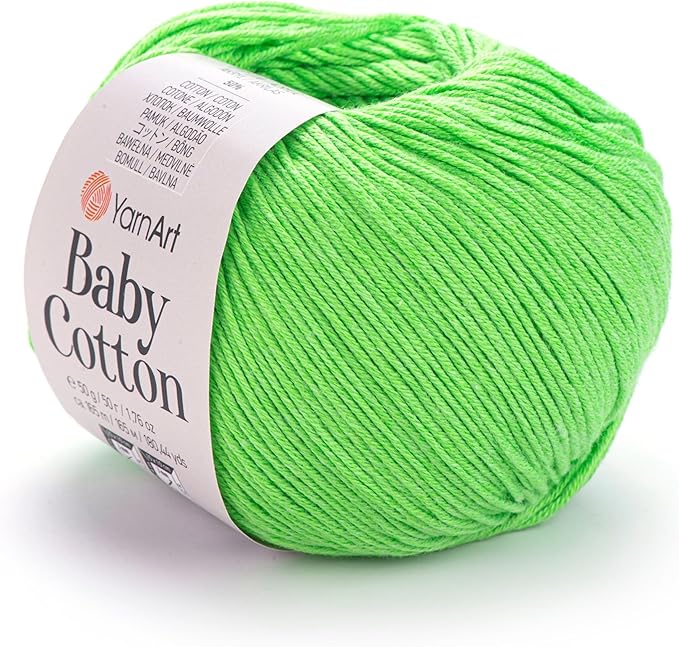 YarnArt Baby Cotton Yarn - Soft, 50% Cotton 50% Acrylic, 1.76 Oz, 180.44 Yds (1, 438)