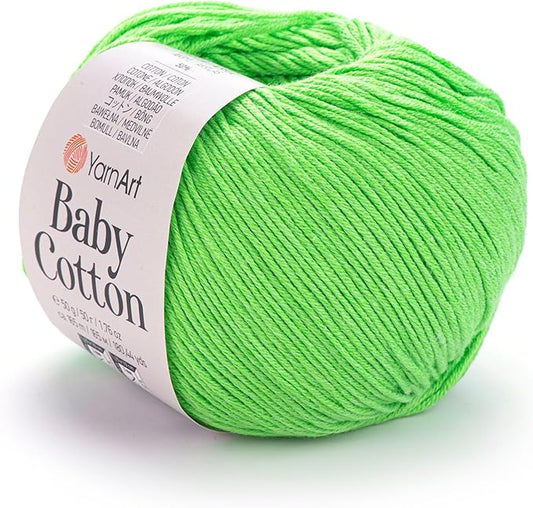 YarnArt Baby Cotton Yarn - Soft, 50% Cotton 50% Acrylic, 1.76 Oz, 180.44 Yds (1, 438)