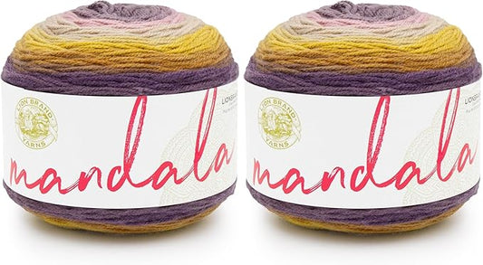 Lion Brand Yarn Mandala, Multicolor Yarn for Knitting, Crochet and Crafting, Bowtruckle, 2 Pack