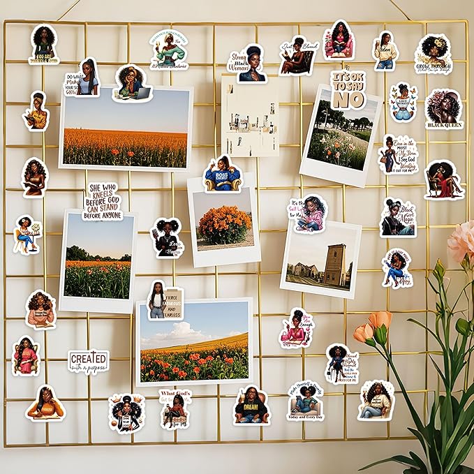 Black Girl Affirmation Stickers, 100 Pcs Vision Board Supplies for Women, Inspirational Black Girl Magic Sticker Decals for Journals Planners Scrapbook DIY Vision Board Kit for Adults & Teens