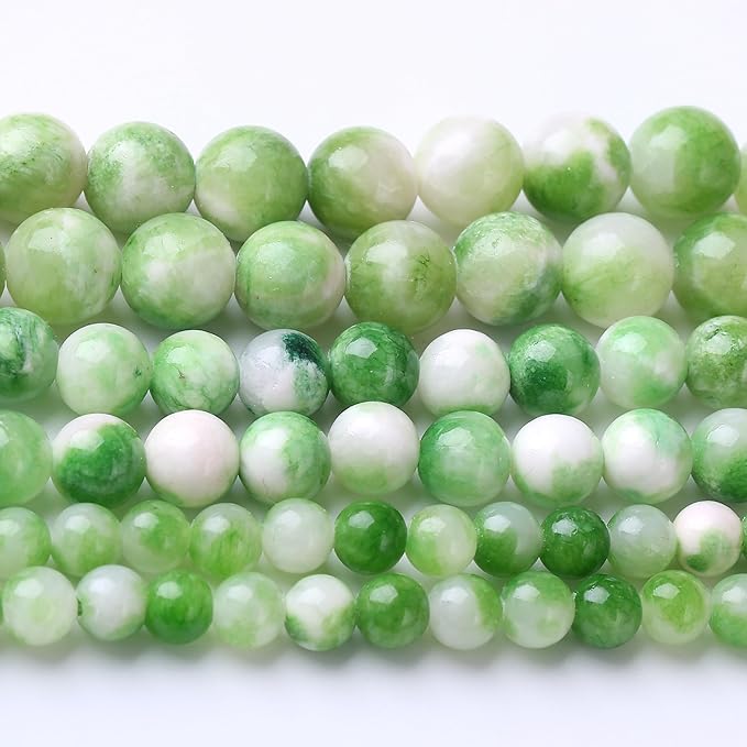 Green Persian Jade Stone Beads for Jewelry Making Gemstone Round Crystal Bracelet Necklace1 Strand 15.5inch 60PCS 6MM