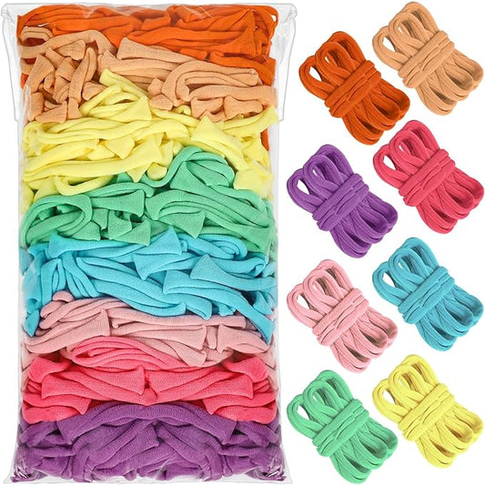 Naozinebi Pastel Loom Loops Potholder Rainbow Weaving Loom Loops Potholder Loops Elastic Weaving Craft Mother's Day Gifts DIY Flexible Kit Colorful Weaving Crafts for Adults DIY Crafts Supplies