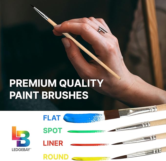 Ledgebay DIY Paint by Numbers Kit for Adults Framed Canvas: Beginner to Advanced Paint by Numbers Kit, Kits Include Acrylic Paint Set Brushes Tabletop Easel (Seaside Paradise 12" x 16" Framed)