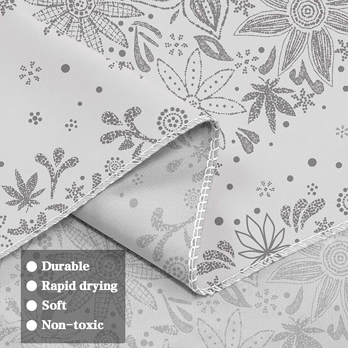 neasow bohemian tapestry wall hanging, gray floral tapestry with dotted daisy medallion print bedroom boho hippie home decor, 60x80 inches