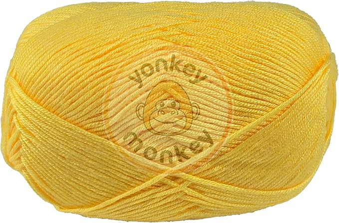 10-Pack of Yonkey Monkey 500 Grams Yarn - 70% Rayon derived from Bamboo, 30% Cotton - Imported - Yellow 9017