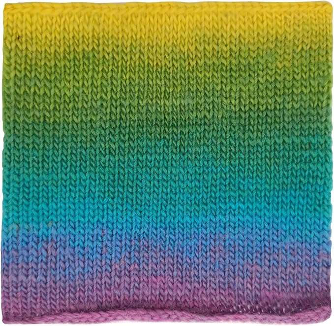 2 Skeins Rainbow Soft Yarn 100% Wool Gradient Multi Color Yarn for Crocheting Knit Total Length 180m×2(196yds×2,50g×2)-24