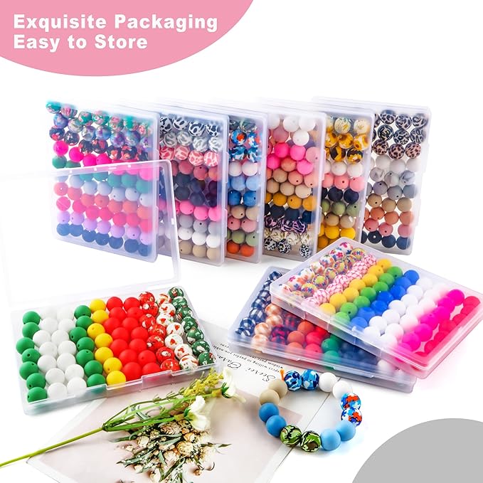 70Pcs Print Silicone Beads for Keychain Making,Round 15mm Silicone Beads for Pens, Necklace and Bracelets Making（Cow Print）