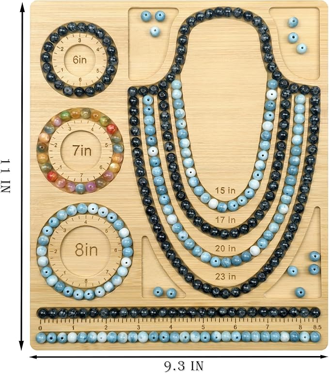 Petoysoso Bead Boards for Jewelry Making, Bamboo Beading Board for Bracelet & Necklace, Bead Tray for Jewelry Making Supplies