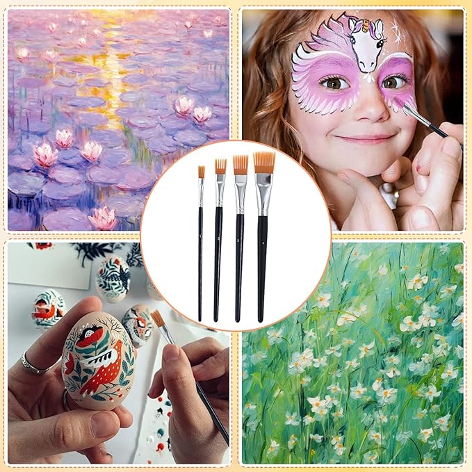 4Pcs Comb Artist Brush Set, Professional Grainer Brush, Paint Brush Comb, Paintbrush for Acrylic Painting, Oil, and Watercolor