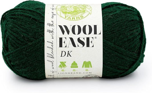 Lion Brand Wool-Ease DK Yarn, Yarn for Knitting, Crocheting, and Crafts, Forest Green, 1 Pack