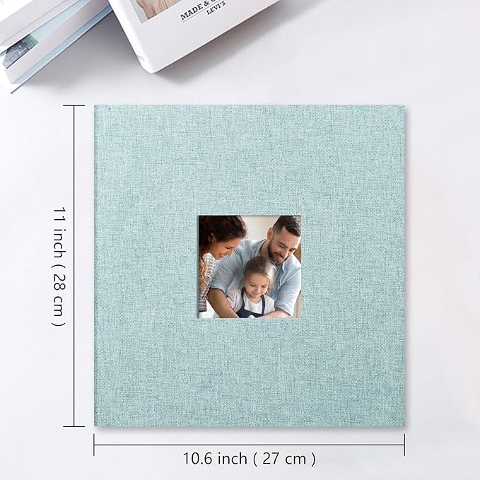 Vienrose Large Photo Album Self Adhesive for 4x6 8x10 Pictures Linen Scrapbook Album DIY 40 Blank Pages with A Metallic Pen