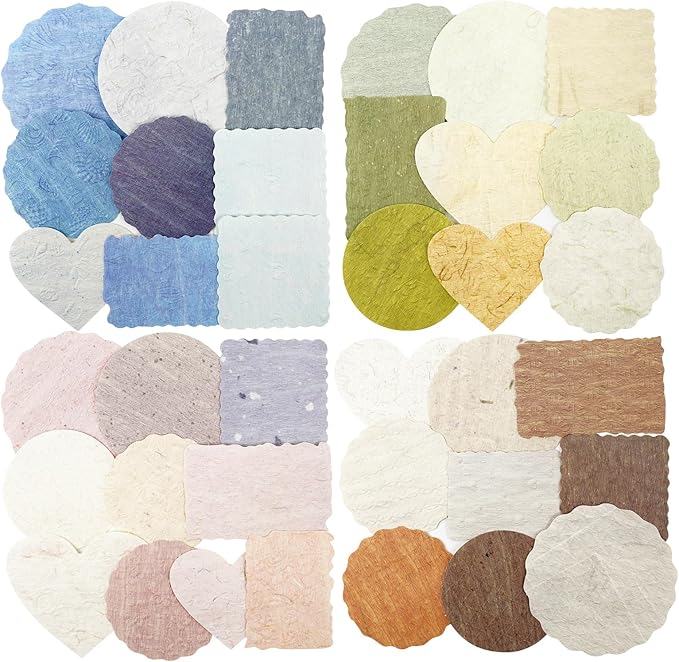 Embossed Textured Collage Paper Set, 80 Sheets Assorted Shapes - Vintage Scrapbook Junk Journal Layering Ephemera (Not Self-Adhesive)