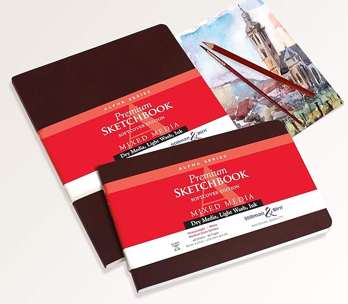 Stillman & Birn Alpha Series Softcover Sketchbook, 3.5" x 5.5", 150 gsm (Heavyweight), White Paper, Medium Grain Surface