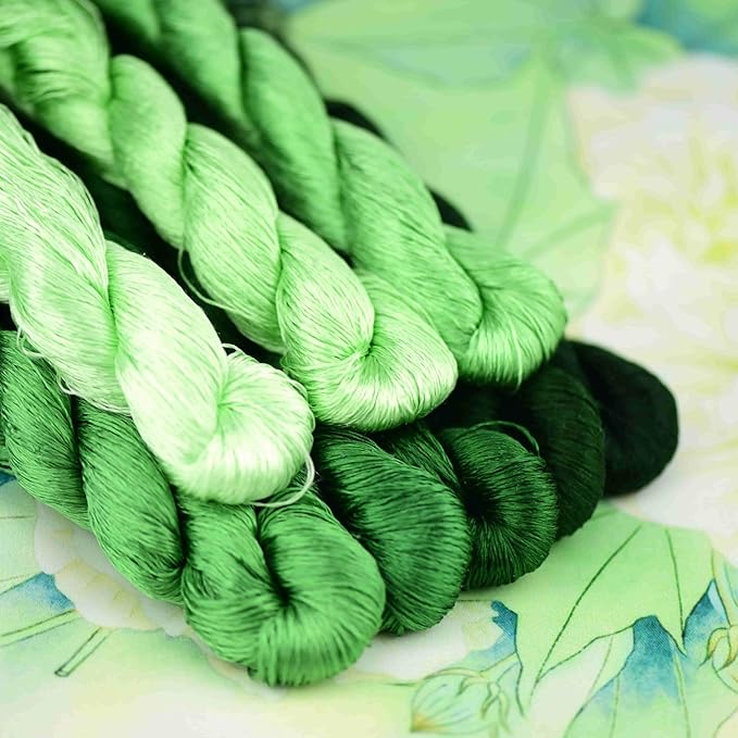 Natural 100% Silk Thread, Handmade Embroidery Thread Silk Floss 8 Colors 110m Each (31)