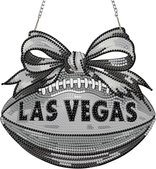 Rertcioph Football Diamond Art Hanging Kit for Adults, DIY Acrylic 5D Diamond Painting Hanging Ornament for Las Vegas Home Wall Decor and Gift