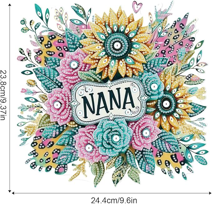 Diamond Art Painting Hanging Pendant, NANA DIY Sunflower 5D Special Shape Crystal Diamond Art Partial Mosaic Making Craft Wreath Ornaments, Large size Home wall decor window decoration Handmade Gift