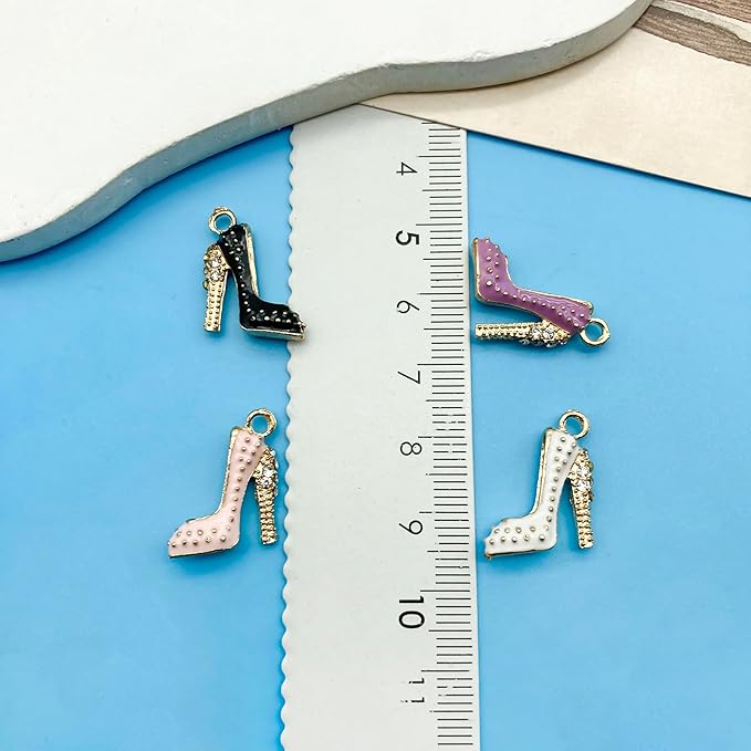 Youdiyla 20pcs Alloy enamel high heels set series Pendant Jewelry Making DIY Keychain Earrings Pendant Various Design Charms for Jewelry Making Bracelets Necklace (SN445)