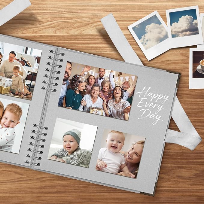 Scrapbook Album 8x8 Inch - 40 Pages Hardcover Kraft Paper Photo Album, Memory Book for Wedding, Anniversary, Family, Christmas, Baby Shower, Ideal for Preserving Precious Moments