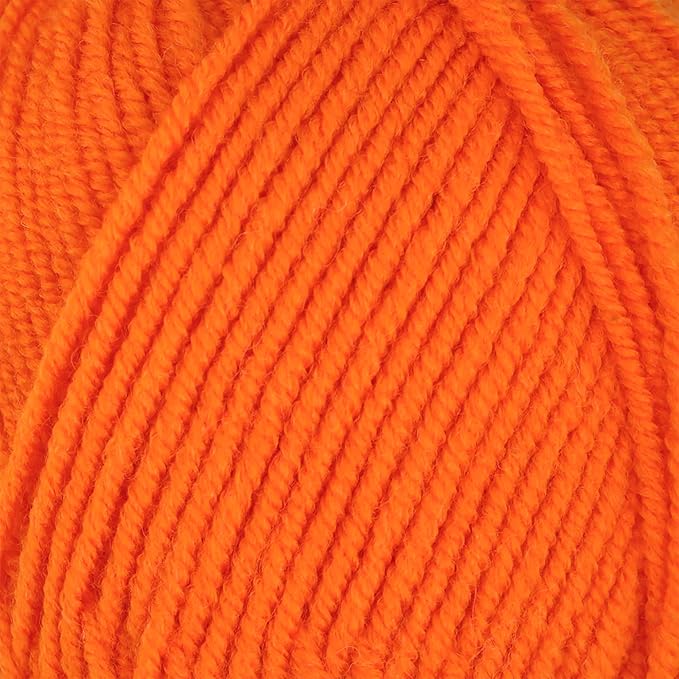 Estako Star-Worsted Yarn - (4 Skeins Pack) - 75% Acrylic 25% Wool - Soft Medium Weight #4 - (4 x 3.52 oz / 4 x 186 yds) - Crochet & Knitting Yarn (42192 - Orange)