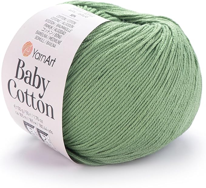 YarnArt Baby Cotton Acrylic Yarn, 50% Cotton 50% Acrylic, 1.76 Oz, 180.44 Yds (1, 440)