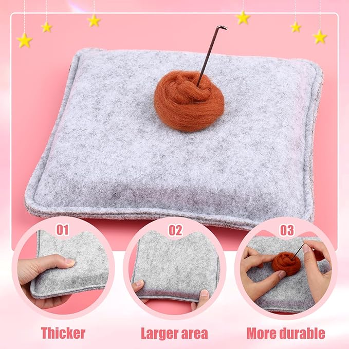 UOOU Felting Kit, 61 Pcs Felting Kits for Beginners Adult with Felting Needles, Wool Roving, Felting Pad, Instruction Manual, Needle Felting Kit for Felted Dog Needle Felting Supplies