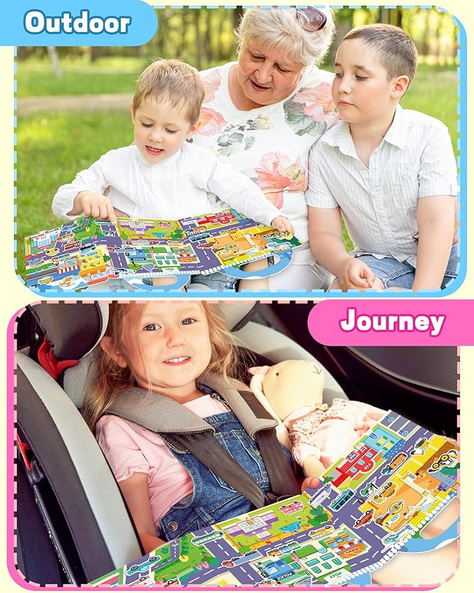 walenced reusable sticker book for toddlers, stickers for kids, toddler craft activities, toddler travel toys ages 3 and up boy girl birthday gifts