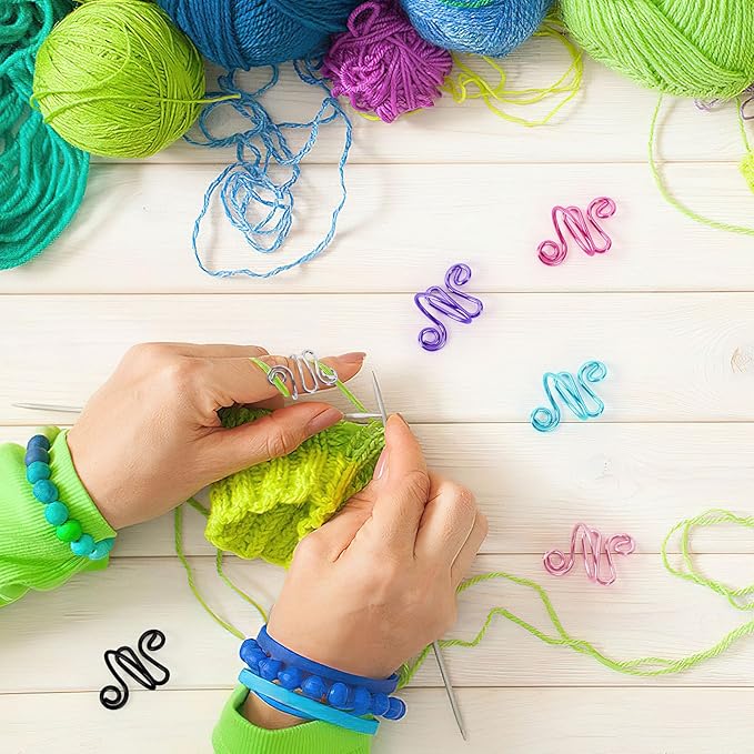 DTOFOOT 6 Pcs Crochet Ring, Adjustable Handmade Yarn Crochet Tension Ring for Crocheting, Crochet Ring Finger Gift for Mom