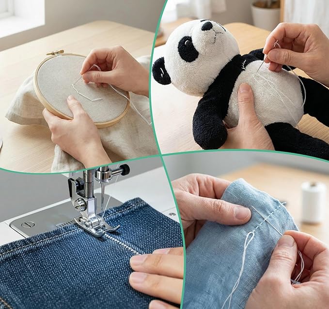 2PCS Thread - 1000Yard White All Purpose Sewing Machine Thread for Sewing