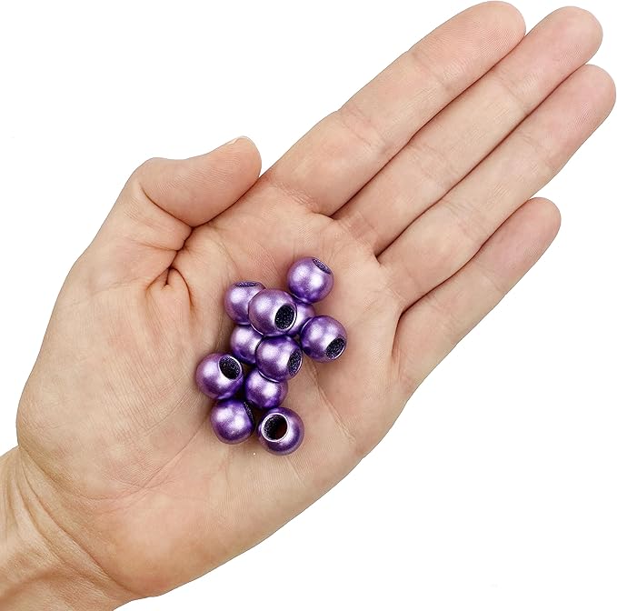 300 acrylic large hole beads for crafts 10mm x 12mm acrylic barrel beads with 5.7mm large hole, matte purple