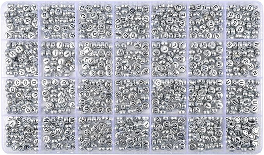 L'EclatDina 1000+ PCS Letter Beads, Alphabet Beads for Bracelets, Round Number & Heart, 5m Elastic String Jewelry Making Kit, Ideal Gift for Friendship Bracelets