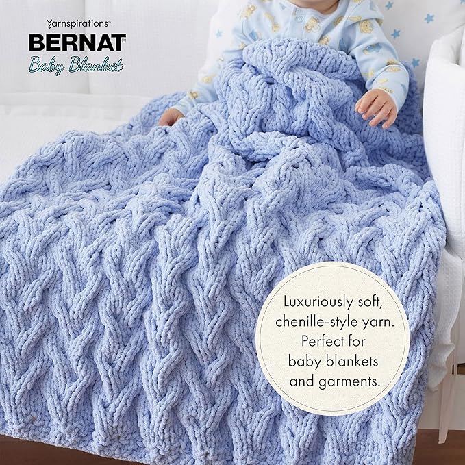 Bernat BABY BLANKET BB Flowerpot Yarn - 1 Pack of 10.5oz/300g - Polyester - #6 Super Bulky - 220 Yards - Knitting/Crochet