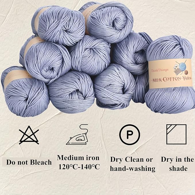 Acrylic Yarn for Crocheting - Hand Knitting Light Gray Yarn - Crochet Thread for Crocheting Bulk - 10Balls 17.6Ounces Large Pack (Light Gray)