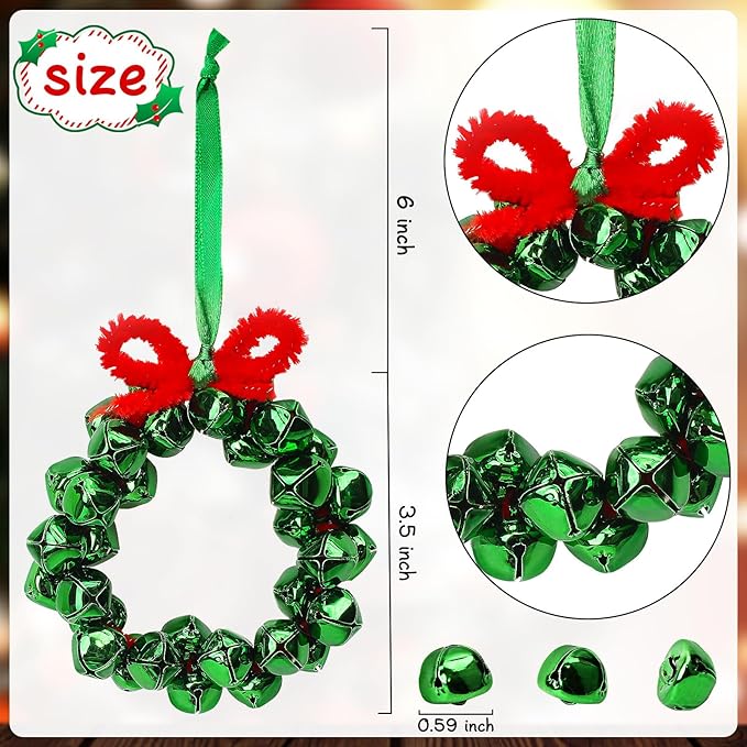 AWHETIE Christmas Crafts for Adults Kids,6 Sets Christmas Beaded Ornament Kit to Make,Jingle Bell Wreath Ornament,DIY Xmax Tree Kits Holiday Tree Decorations Party Supplies
